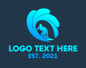Olympics - Gradient Wave Surfer logo design