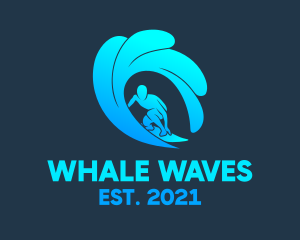 Gradient Wave Surfer  logo design