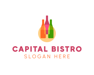 Liquor Bistro Bottle logo design