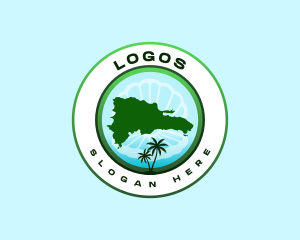 Dominican Island Map Logo