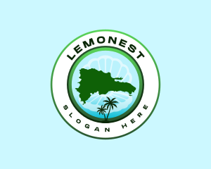 Dominican Island Map Logo