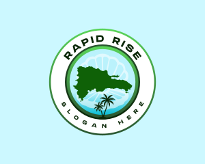 Dominican Island Map Logo