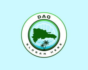 Dominican Island Map Logo