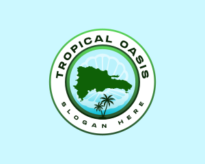 Dominican Island Map logo design