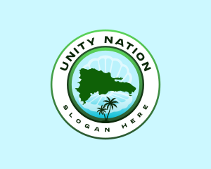 Nation - Dominican Island Map logo design