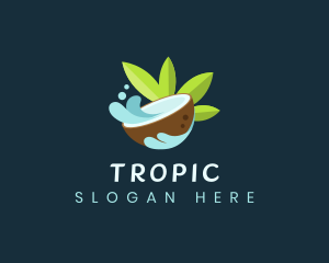 Tropical Coconut Juice logo design