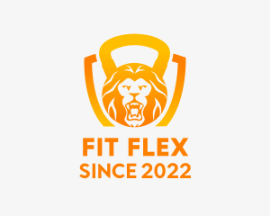 Fitness - Lion Kettlebell Weights logo design