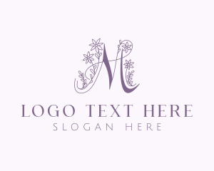 Purple - Floral Beauty Boutique logo design