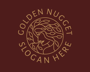 Golden Natural Woman logo design