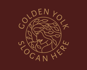 Golden Natural Woman logo design