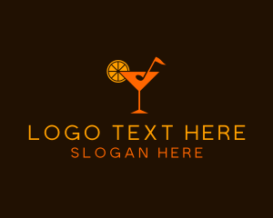 Music Bar - Music Note Cocktail logo design