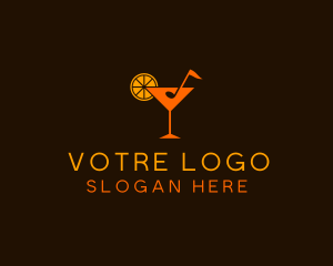 Bistro - Music Note Cocktail logo design