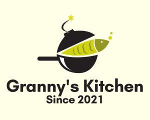 Fish Cookware Bomb  logo design