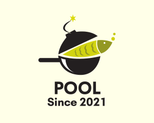 Aqua - Fish Cookware Bomb logo design
