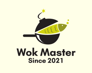 Fish Cookware Bomb  logo design