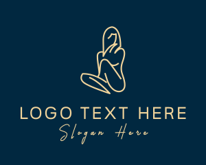 Lingerie - Sexy Female Line Art logo design