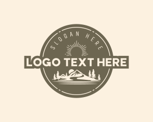 Destination - Mountain Camper Badge logo design