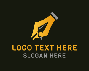 Tribal - Fountain Pen Spear Gold logo design