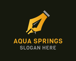 Fountain Pen Spear Gold logo design