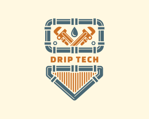 Wrench Pipe Plumbing logo design