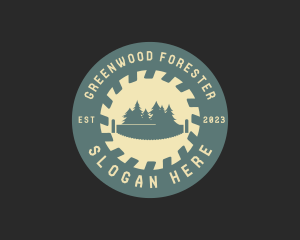 Forest Lumberjack Woodcutting logo design