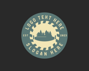 Forest Lumberjack Woodcutting Logo