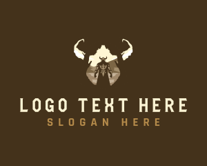 Viking Warrior Silhouette logo design