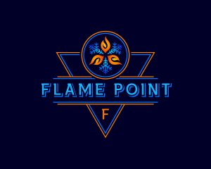 Snowflake Flame Ventilation logo design