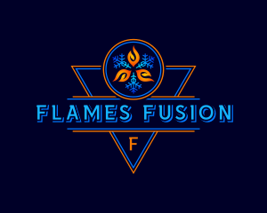 Snowflake Flame Ventilation logo design