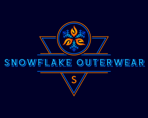 Snowflake Flame Ventilation logo design