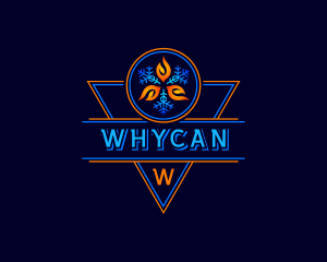 Hvac - Snowflake Flame Ventilation logo design