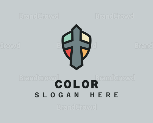 Colorful Shield Letter T Logo