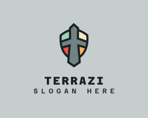 Colorful Shield Letter T logo design