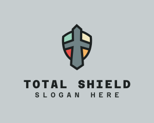 Colorful Shield Letter T logo design