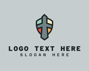 Guard - Colorful Shield Letter T logo design