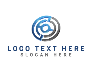 Letter Gc - 3D Maze Technology logo design