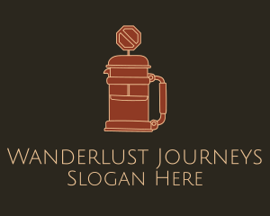 French Press Road Sign Logo