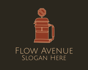 French Press Road Sign logo design