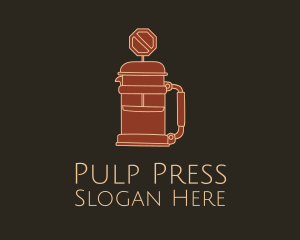 French Press Road Sign logo design