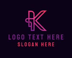 Professional - Creative Digital Letter K logo design