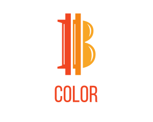 Coin - Orange Bitcoin B logo design