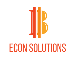 Economics - Orange Bitcoin B logo design