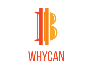Cryptocurrency - Orange Bitcoin B logo design