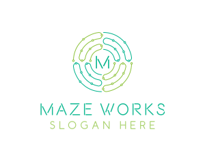 Maze - Digital Circuit Maze logo design