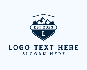Shield - Travel Mountain Trekking logo design