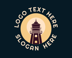 Beach - Marine Port Lighthouse logo design