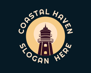 Marine Port Lighthouse logo design