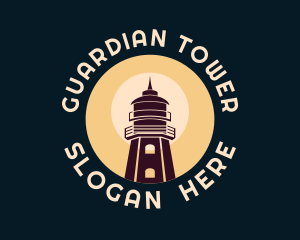 Marine Port Lighthouse logo design