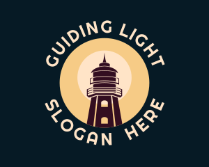 Marine Port Lighthouse logo design