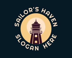 Marine Port Lighthouse logo design